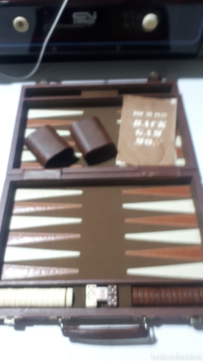 Juegos de mesa: Maleta simil piel juego Backgamon completo - Foto 1