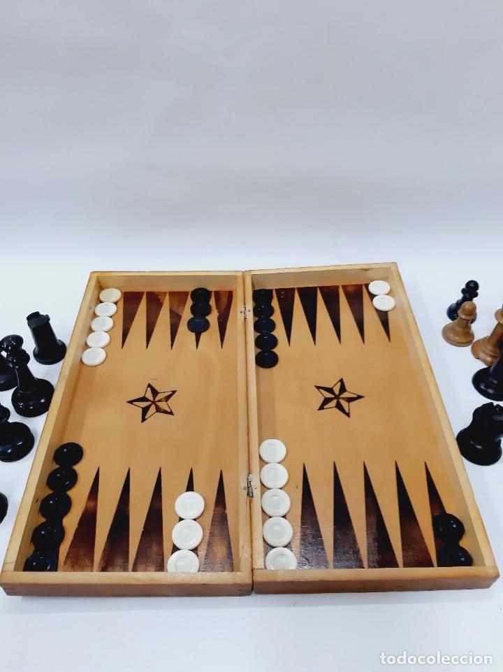 Juegos de mesa: Salvage Ajedrez De Madera Y Backgammon - Foto 9