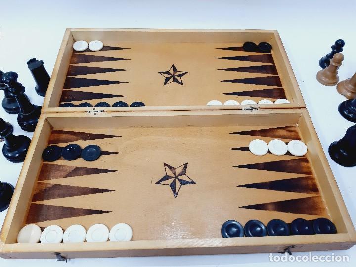 Juegos de mesa: Salvage Ajedrez De Madera Y Backgammon - Foto 12