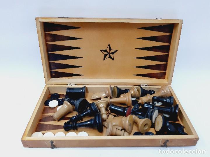 Juegos de mesa: Salvage Ajedrez De Madera Y Backgammon - Foto 13
