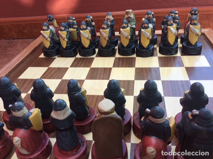 Juegos de mesa: Ajedrez cer&aacute;mica pintada con caja tablero - Foto 5