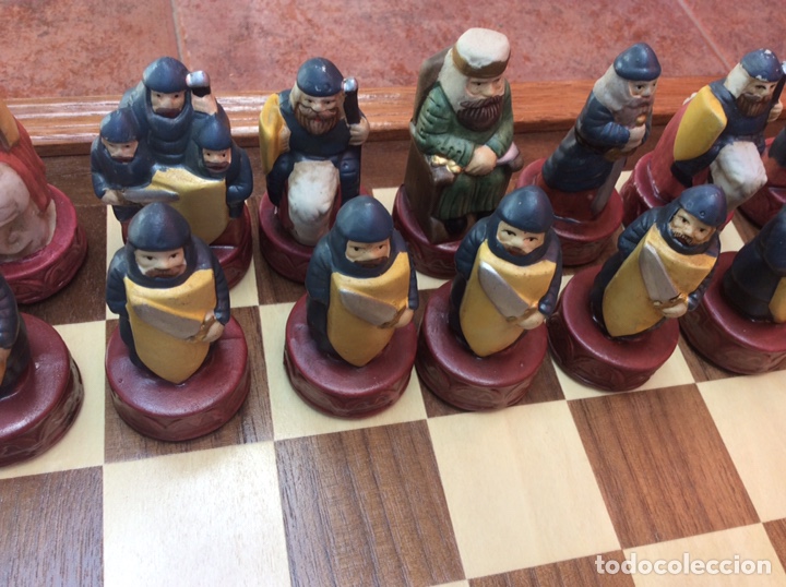 Juegos de mesa: Ajedrez cer&aacute;mica pintada con caja tablero - Foto 6