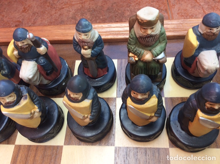 Juegos de mesa: Ajedrez cer&aacute;mica pintada con caja tablero - Foto 7