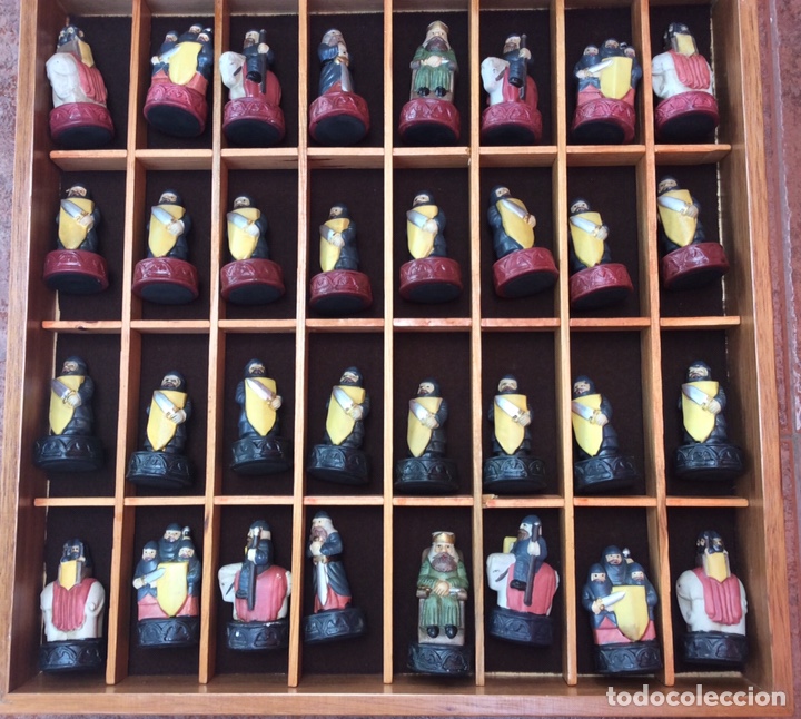 Juegos de mesa: Ajedrez cer&aacute;mica pintada con caja tablero - Foto 8