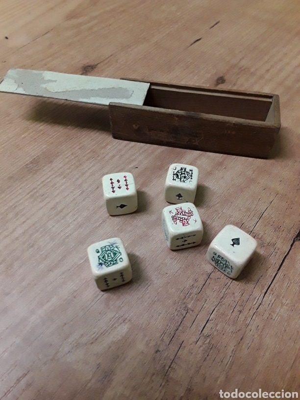 Juegos de mesa: Muy antiguo set de dados de Poker - Foto 2