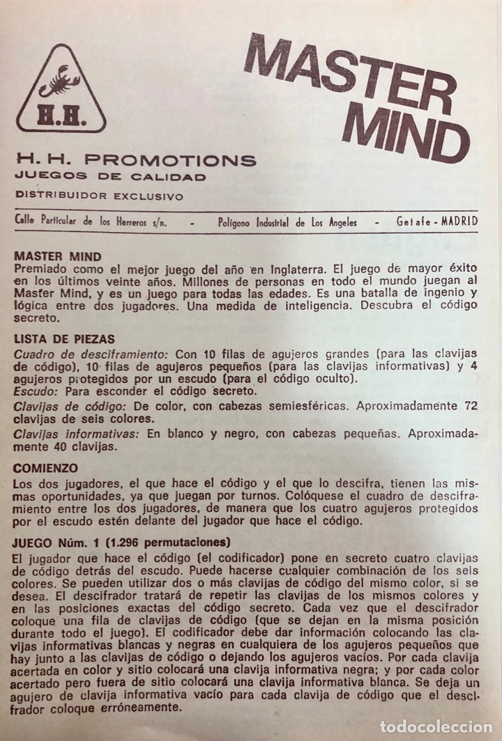 Juegos de mesa: M&Aacute;STER MIND (A&ntilde;os-70) - Foto 5
