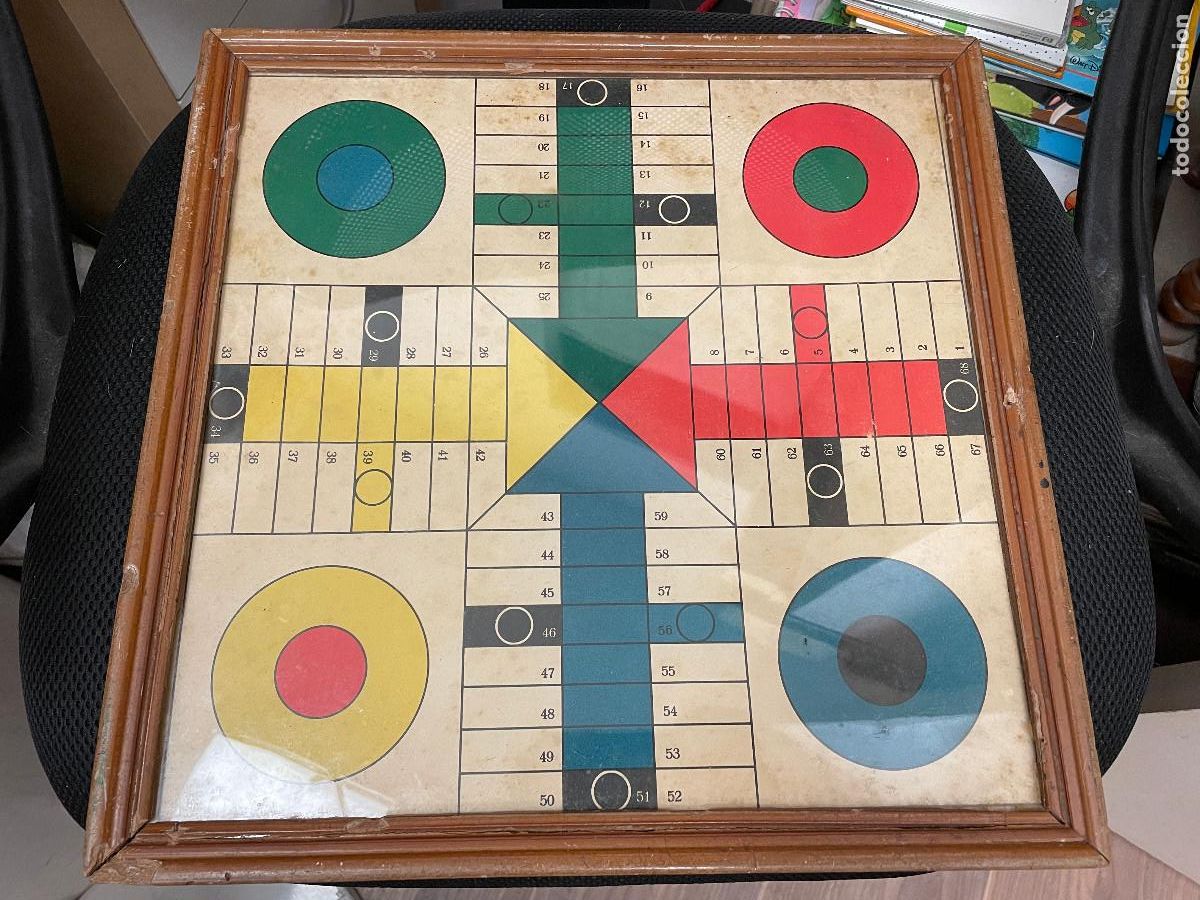 Juegos de mesa: PARCHIS ANTIGUO CON MARCO Y VIDRIO DATADO 1931 - Foto 1