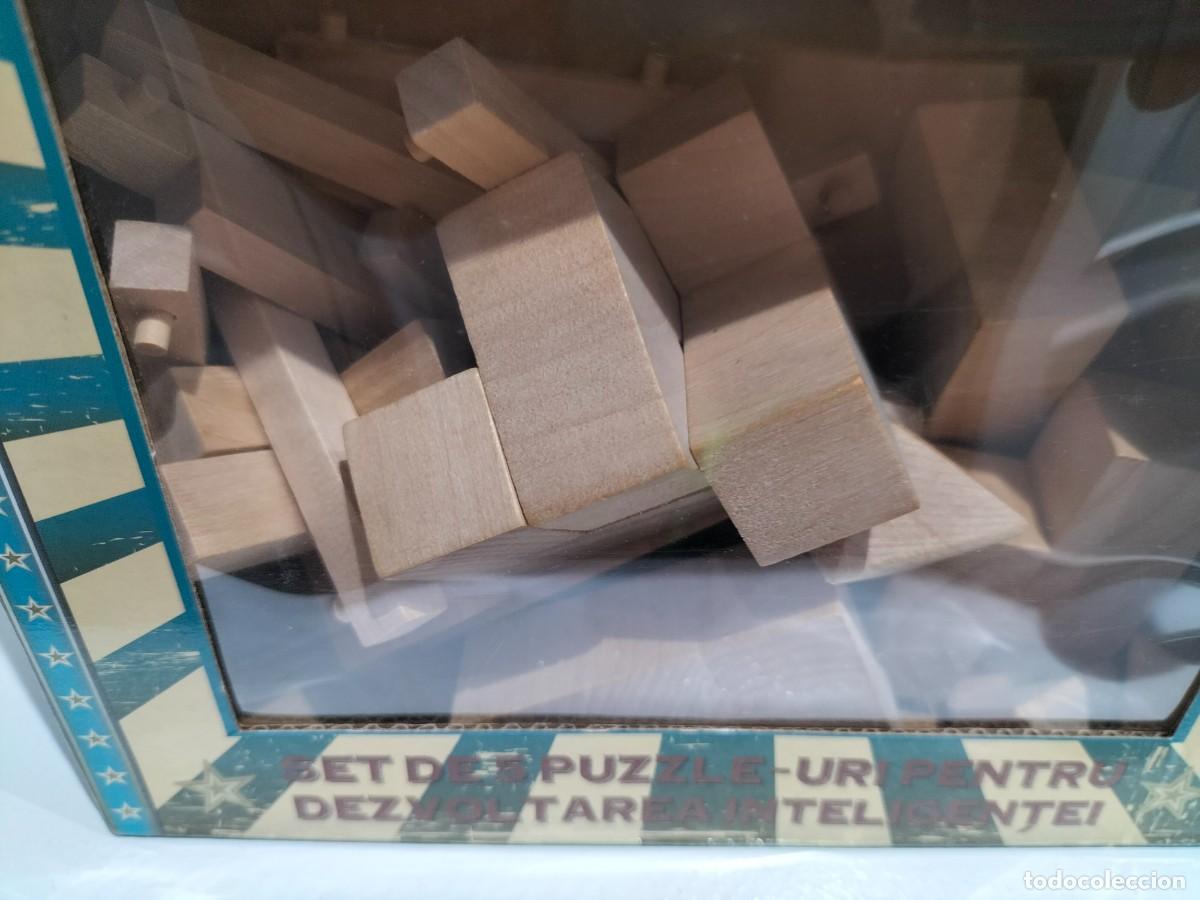 Juegos de mesa: SET DE 5 JUEGOS DE LOGICA CON PIEZAS DE MADERA - Foto 3