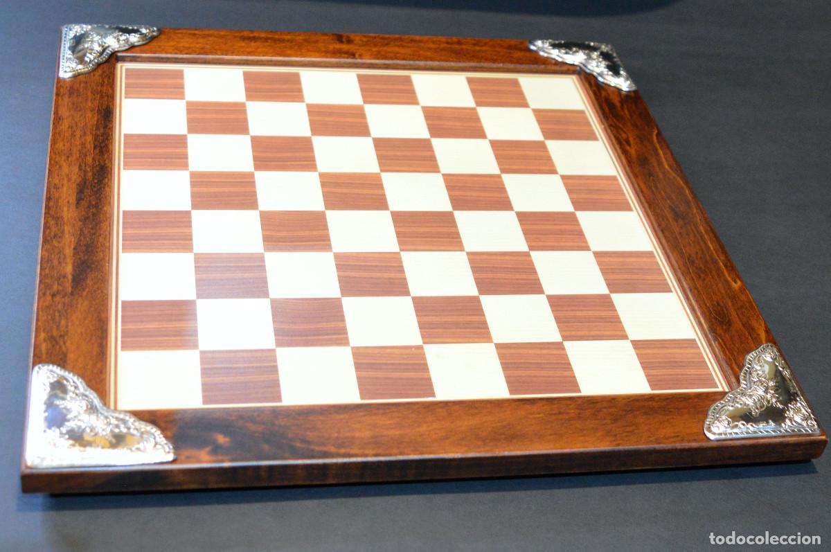 Juegos de mesa: TABLERO DE AJEDREZ EN PLATA DE LEY REPUJADA - Foto 2