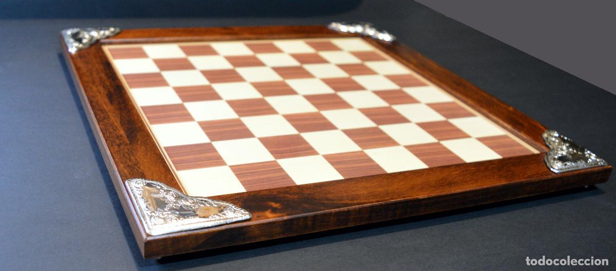 Juegos de mesa: TABLERO DE AJEDREZ EN PLATA DE LEY REPUJADA - Foto 3