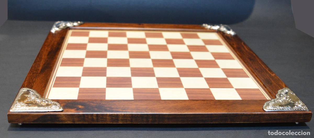 Juegos de mesa: TABLERO DE AJEDREZ EN PLATA DE LEY REPUJADA - Foto 4