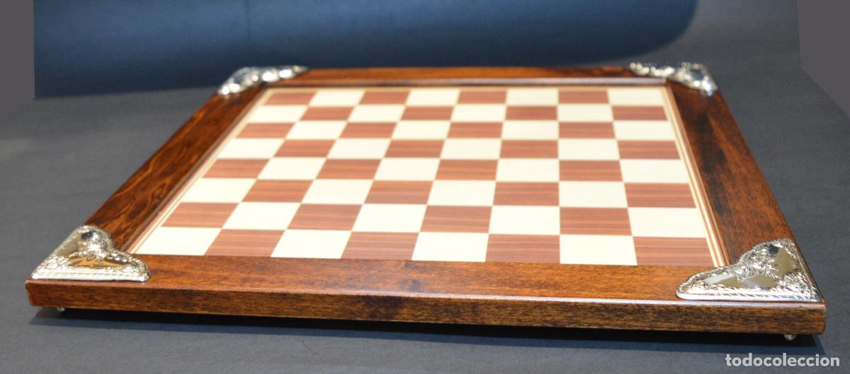 Juegos de mesa: TABLERO DE AJEDREZ EN PLATA DE LEY REPUJADA - Foto 5