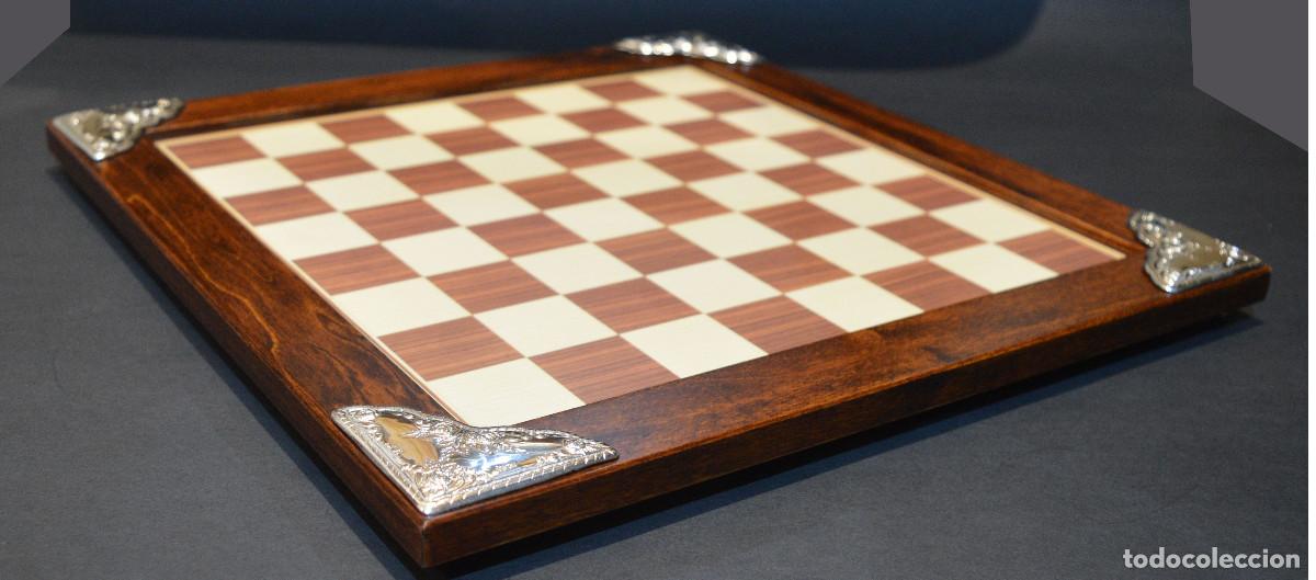 Juegos de mesa: TABLERO DE AJEDREZ EN PLATA DE LEY REPUJADA - Foto 6