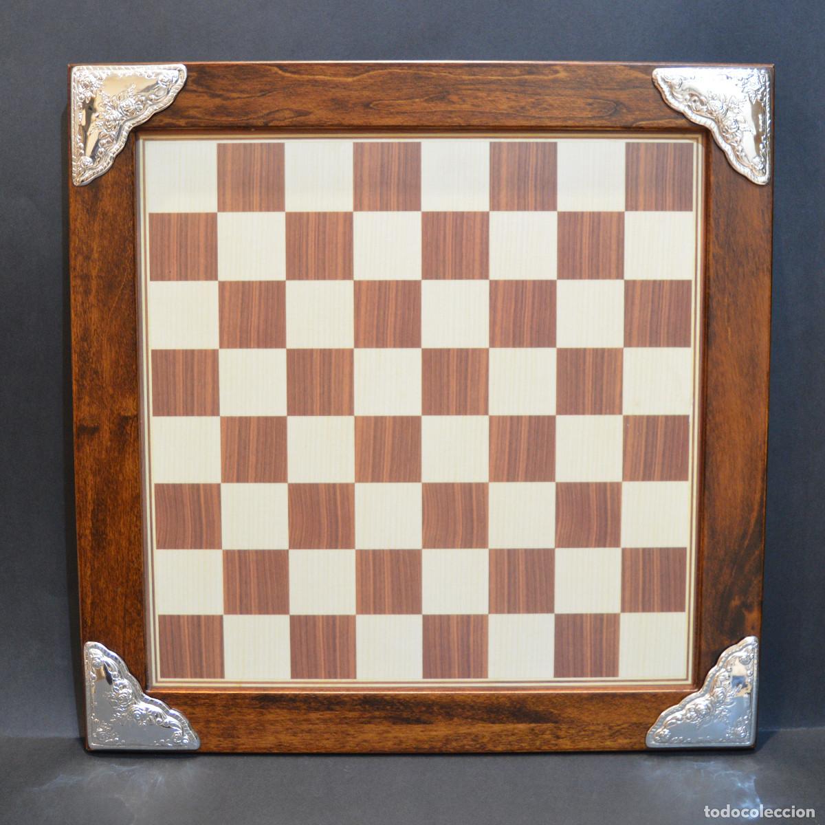 Juegos de mesa: TABLERO DE AJEDREZ EN PLATA DE LEY REPUJADA - Foto 12