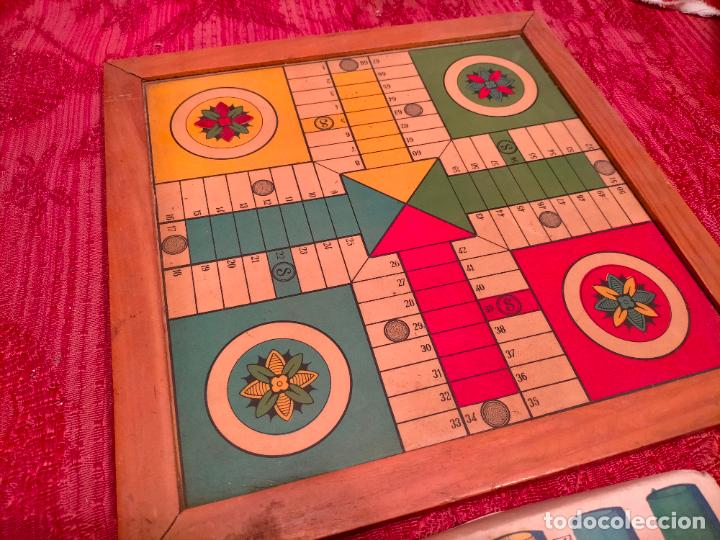 tablero de parchís de madera juego de mesa anti - Buy Antique games on todocoleccion