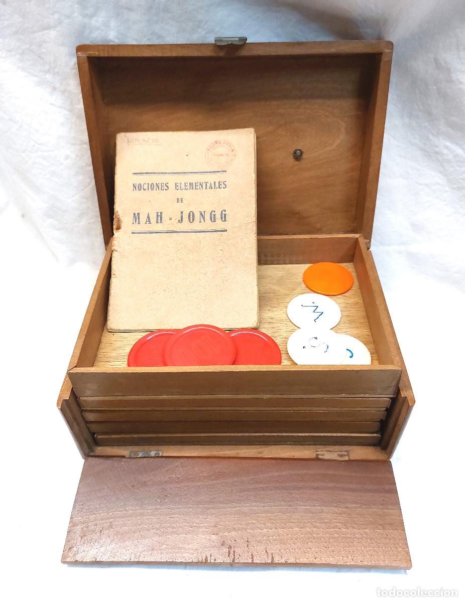 Juegos de mesa: Mah Jong finales S XIX, Caja Estuche de Madera - Foto 3