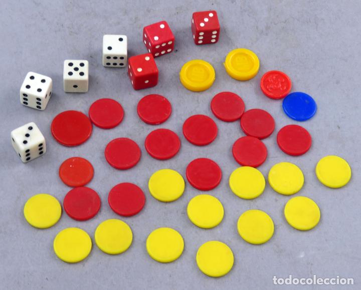 7 dados y 30 fichas colores para juegos de mesa - venta en todocoleccion