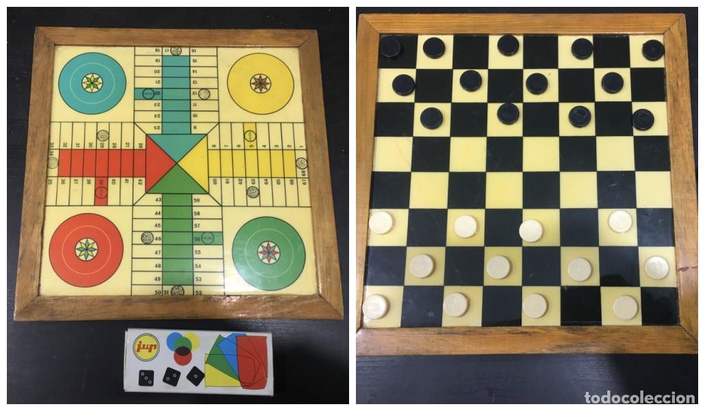 Juegos de mesa: JUEGO DE MESA PARCHIS Y DAMAS MARCO DE MADERA - Foto 1