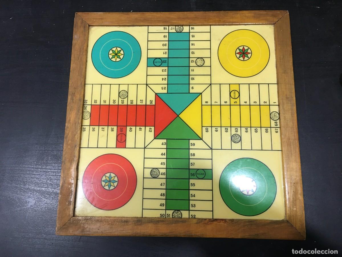 Juegos de mesa: JUEGO DE MESA PARCHIS Y DAMAS MARCO DE MADERA - Foto 4