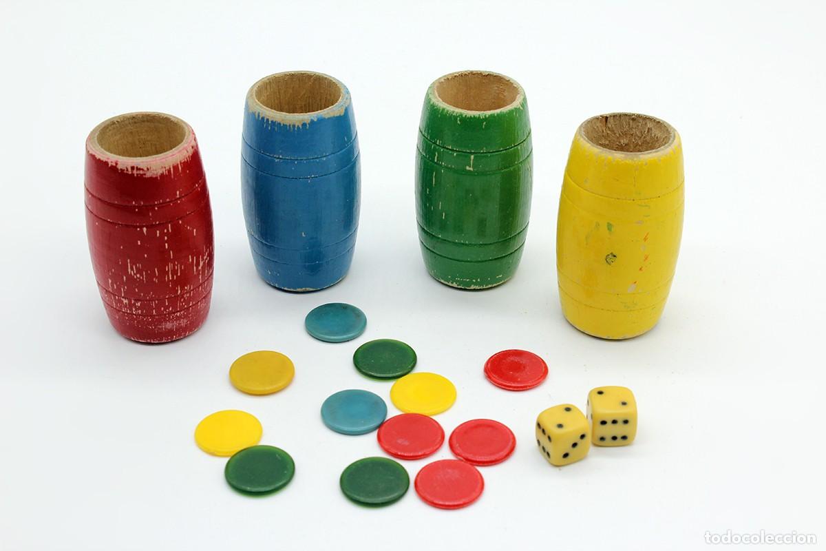 CUBILETES y FICHAS PARCHIS madera