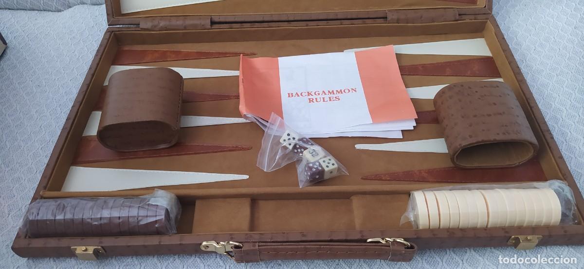 Juegos de mesa: BACKGAMMON DELUXE MALETIN ANTIGUO A&Ntilde;OS 80 - Foto 7