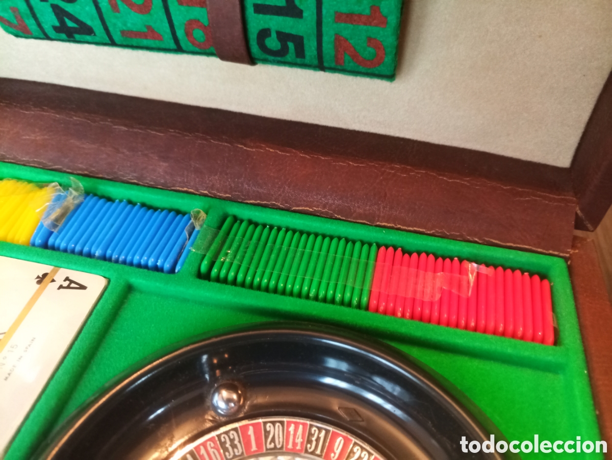 Juegos de mesa: Antiguo Juego de Poker y Ruleta - Foto 7