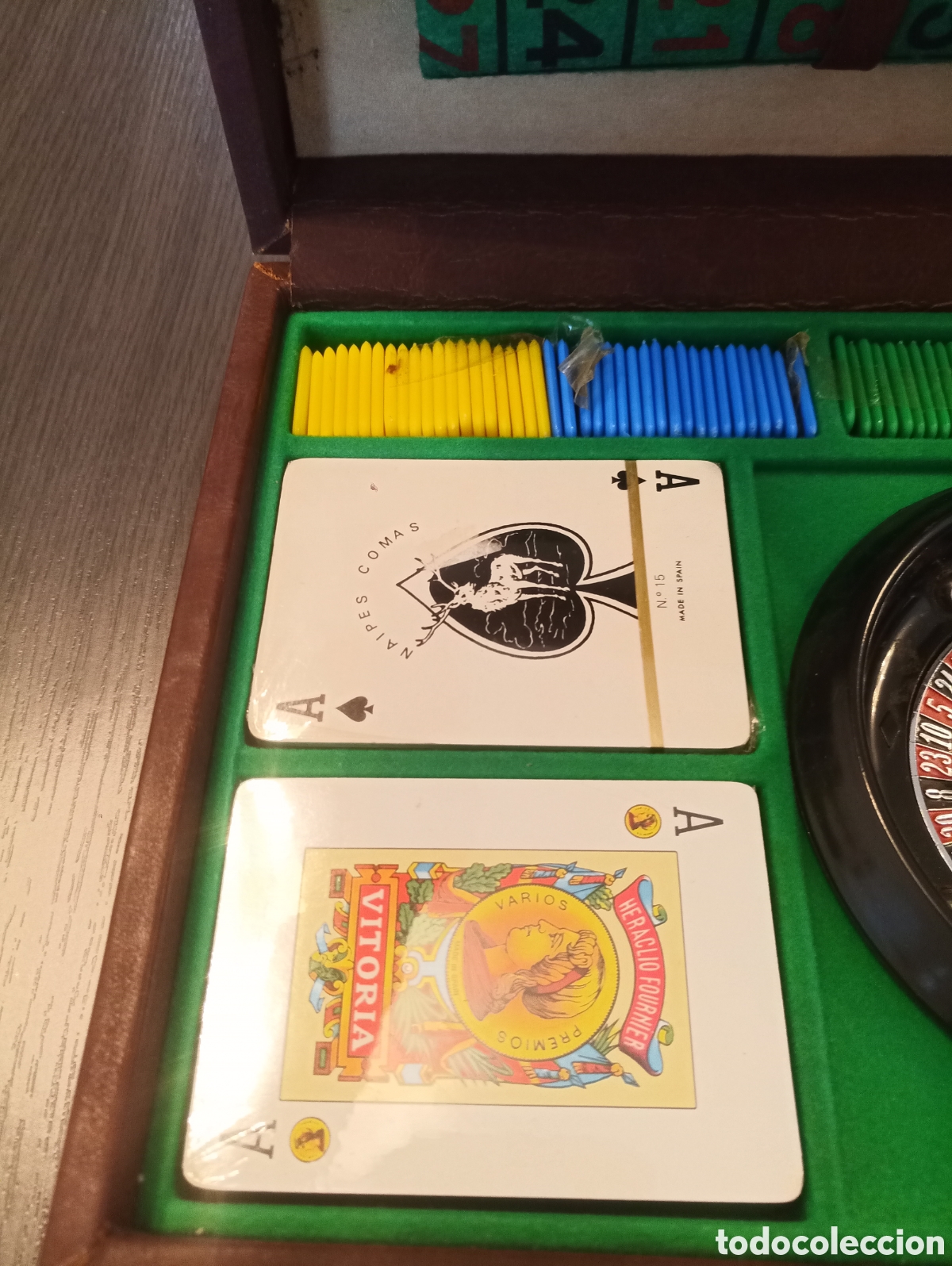 Juegos de mesa: Antiguo Juego de Poker y Ruleta - Foto 6