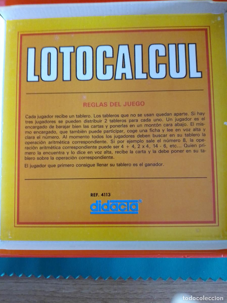 Juegos de mesa: LOTOCALCUL 1979 de DIDACTA. - Foto 3
