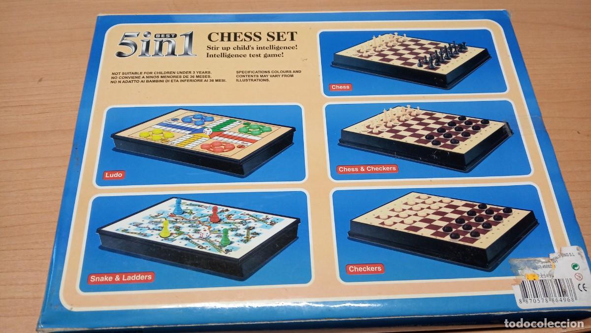 Juegos de mesa: Multijuego 5 en 1 (ajedrez, parchis y oca) - Foto 2