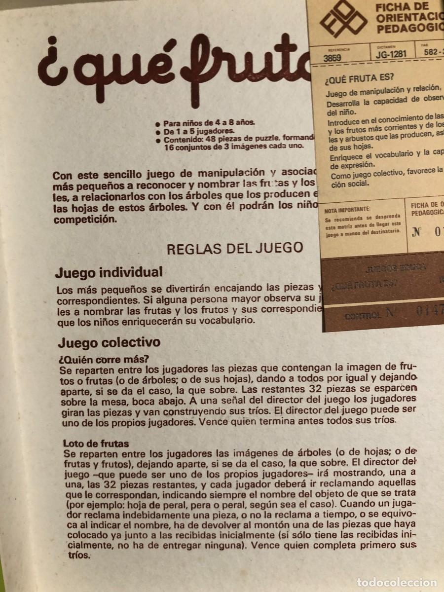 Juegos de mesa: Juego antiguo que fruta es? Educa 1982 - Foto 5