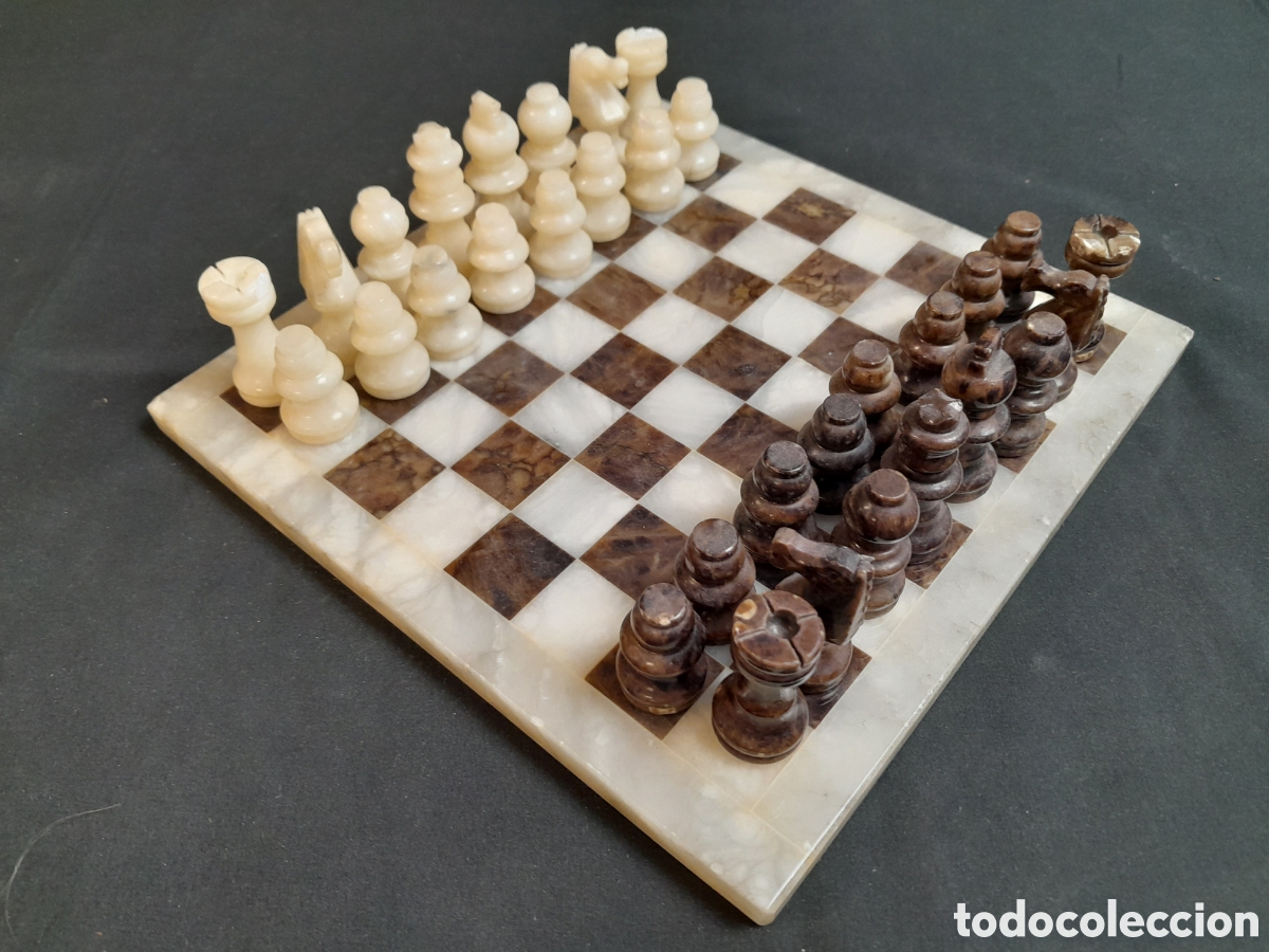 tablero de ajedrez con sus 32 piezas, en mármol - Acquista Giochi da tavolo  antichi su todocoleccion