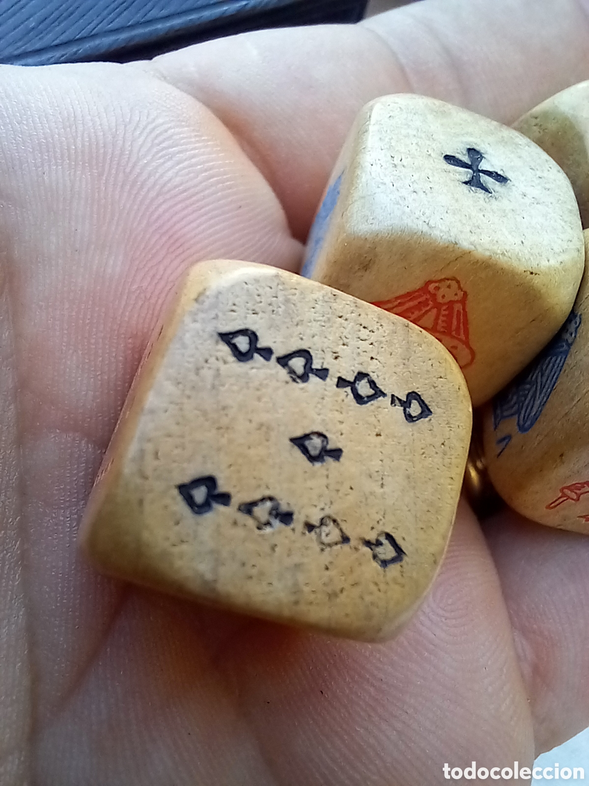 Juegos de mesa: ANTIGUO JUEGO DE DADOS DE POKER - Foto 5