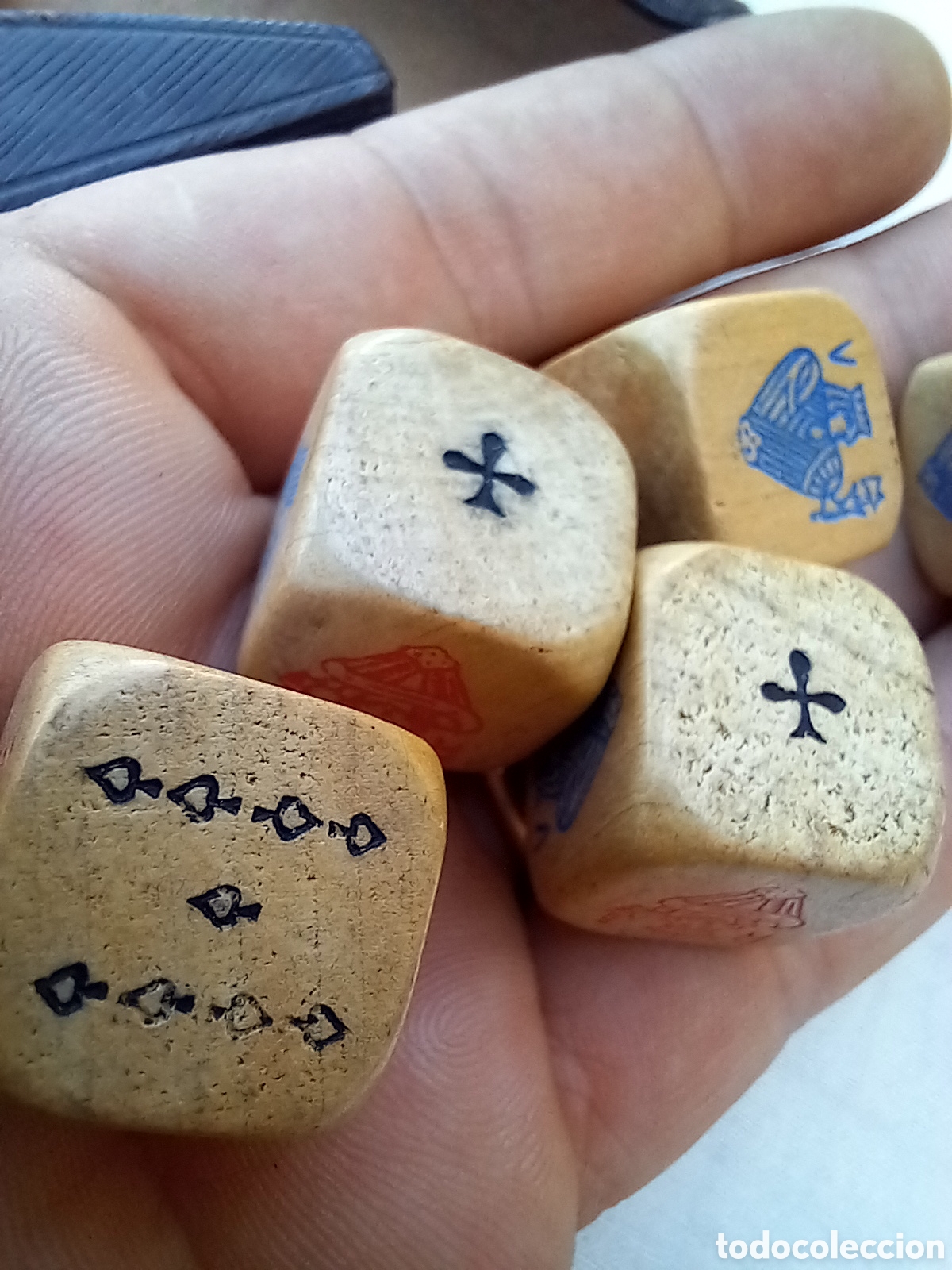 Juegos de mesa: ANTIGUO JUEGO DE DADOS DE POKER - Foto 6
