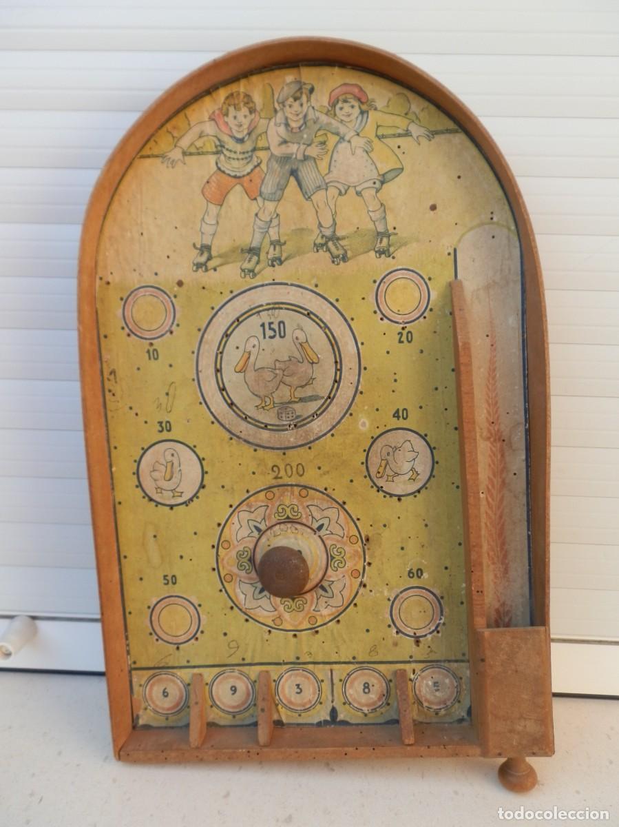 Juegos de mesa: JUEGO PINBALL DE MADERA. PAPEL LITOGRAFIADO. A&Ntilde;OS 40.