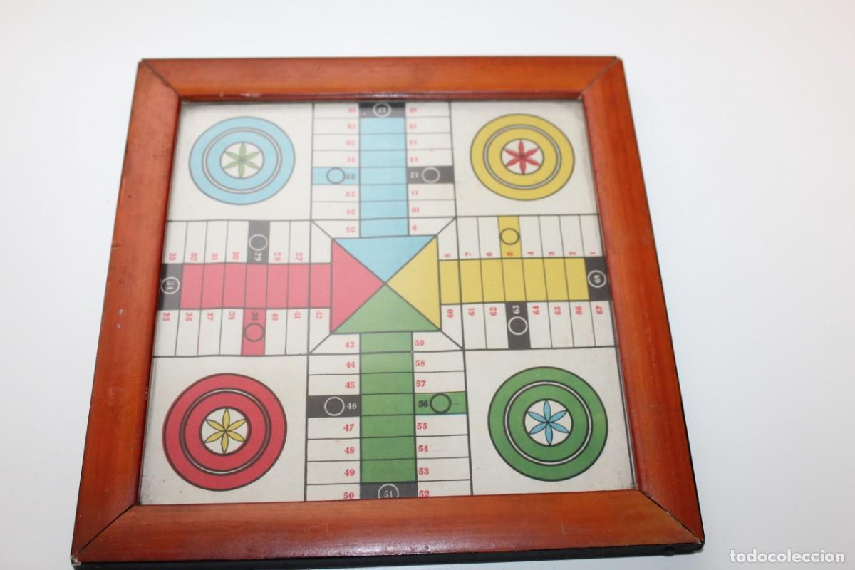 Juegos de mesa: ANTIGUO MINI PARCHIS DE MADERA Y CRISTAL - Foto 1