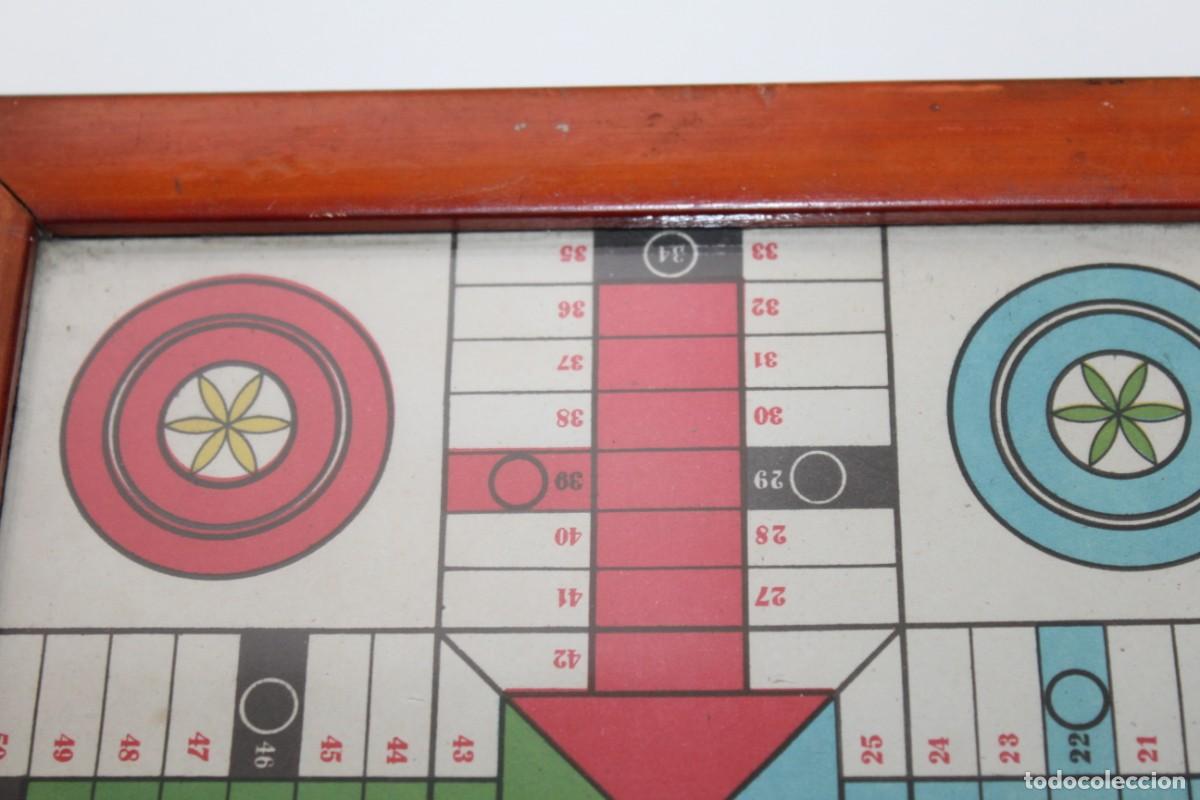 Juegos de mesa: ANTIGUO MINI PARCHIS DE MADERA Y CRISTAL - Foto 6