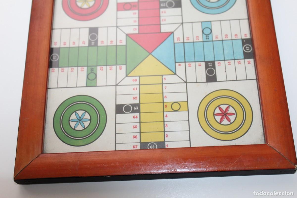 Juegos de mesa: ANTIGUO MINI PARCHIS DE MADERA Y CRISTAL - Foto 7