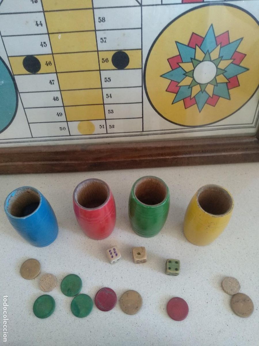 Juegos de mesa: Tablero parch&iacute;s antiguo - Foto 3