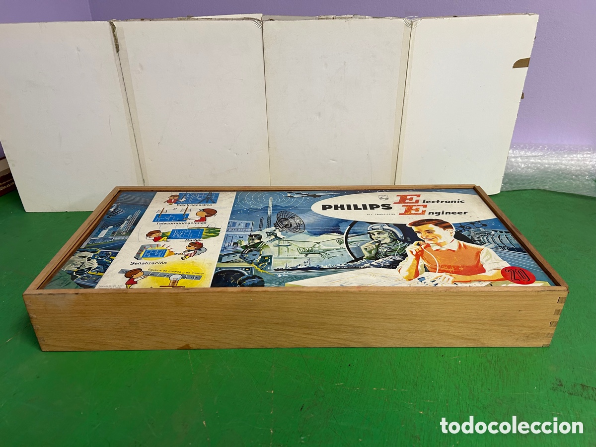 Juegos de mesa: ANTIGUO PHILIPD ELECTRNIC ALL TRANSISTOR ENGINEER E E 8 Y E E 20 EN CAJA DE MADERA INCOMPLETO - Foto 2