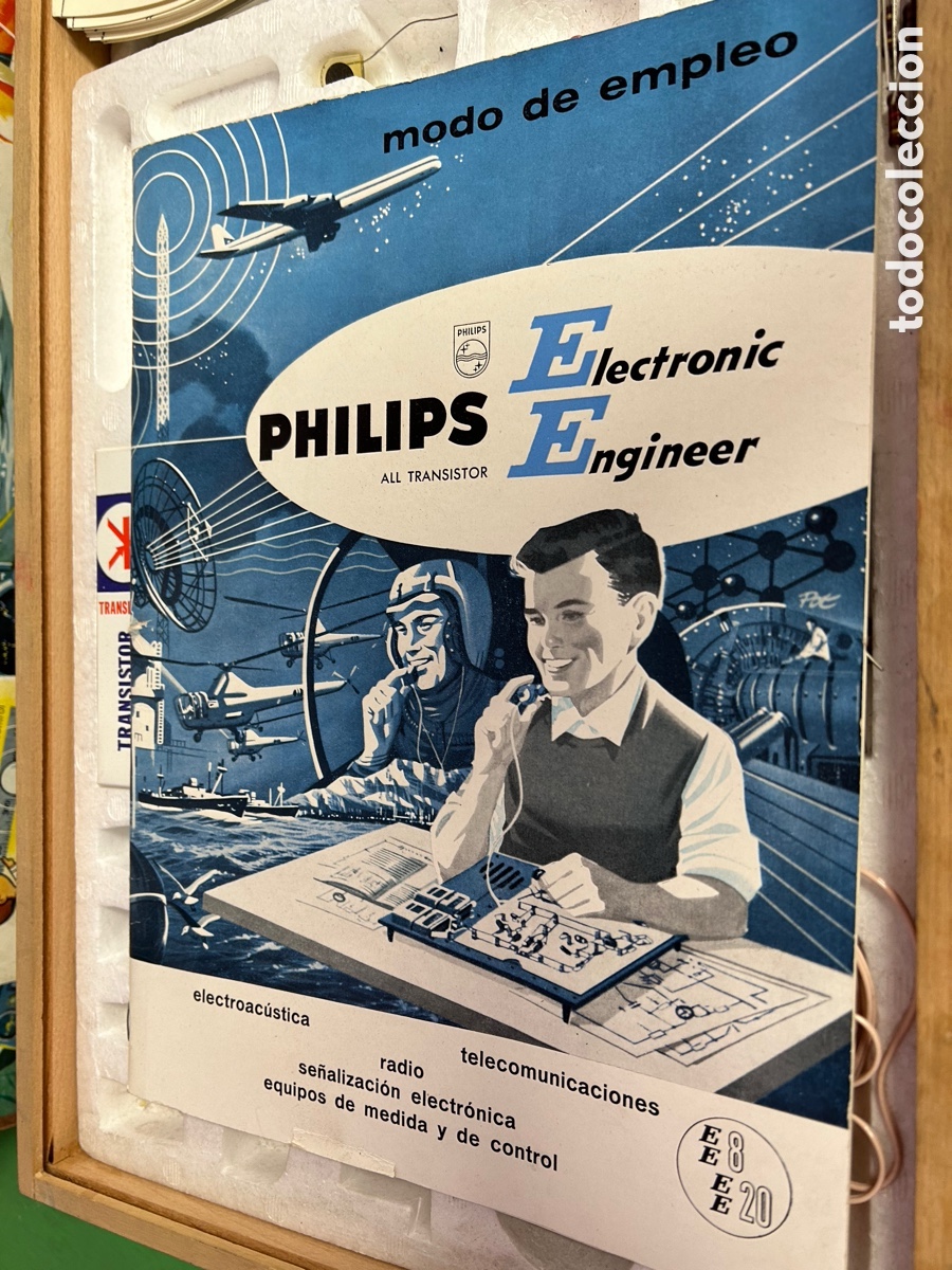 Juegos de mesa: ANTIGUO PHILIPD ELECTRNIC ALL TRANSISTOR ENGINEER E E 8 Y E E 20 EN CAJA DE MADERA INCOMPLETO - Foto 5