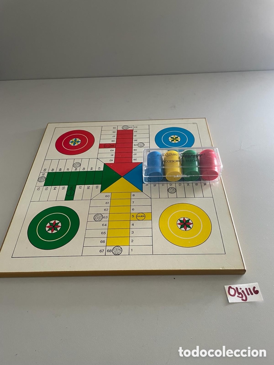 Juegos de mesa: Juego de parch&iacute;s y oca m&aacute;s complementos antiguos - Foto 3