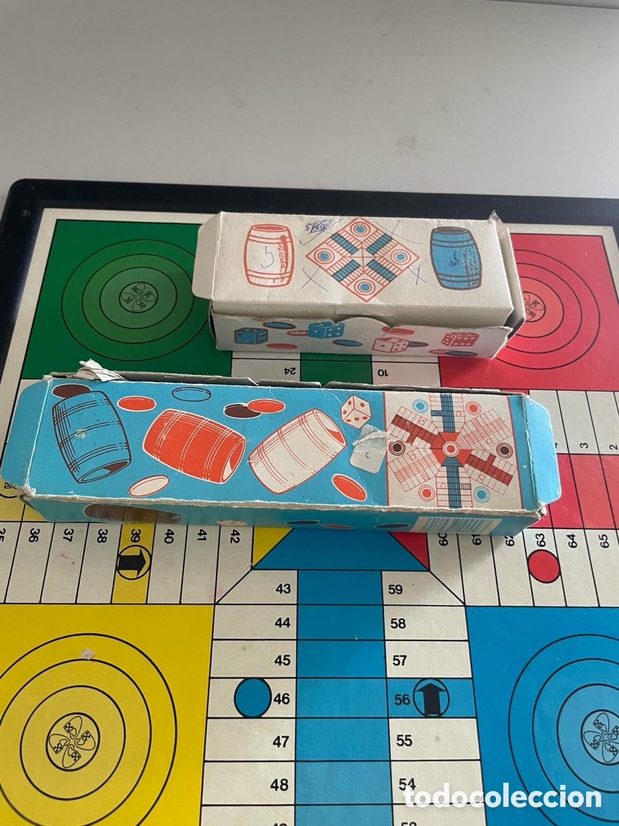 Juegos de mesa: Juego de parch&iacute;s y oca m&aacute;s complementos antiguos - Foto 5