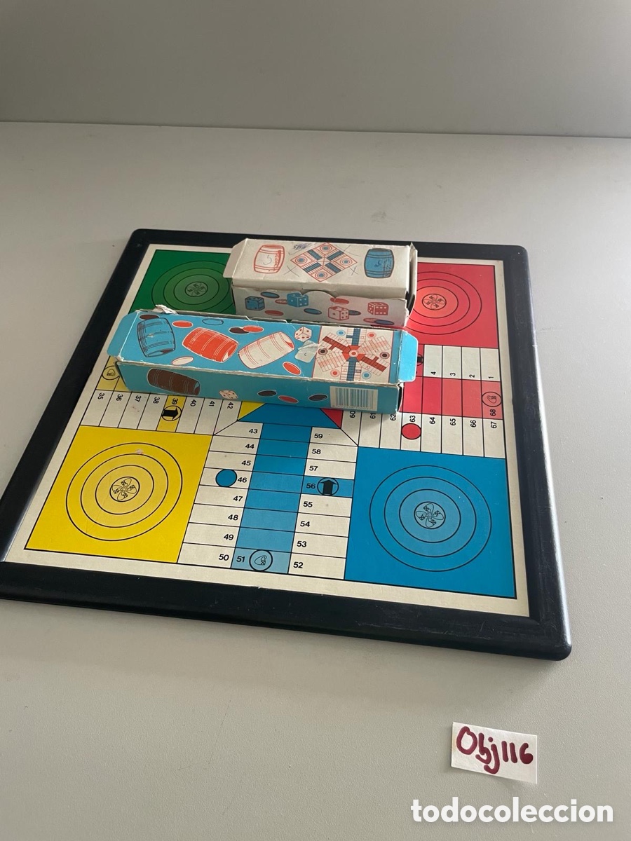 Juegos de mesa: Juego de parch&iacute;s y oca m&aacute;s complementos antiguos - Foto 1