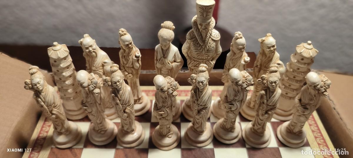 Juegos de mesa: Juego de ajedrez oriental gigante tem&aacute;tica Mikado - Foto 5
