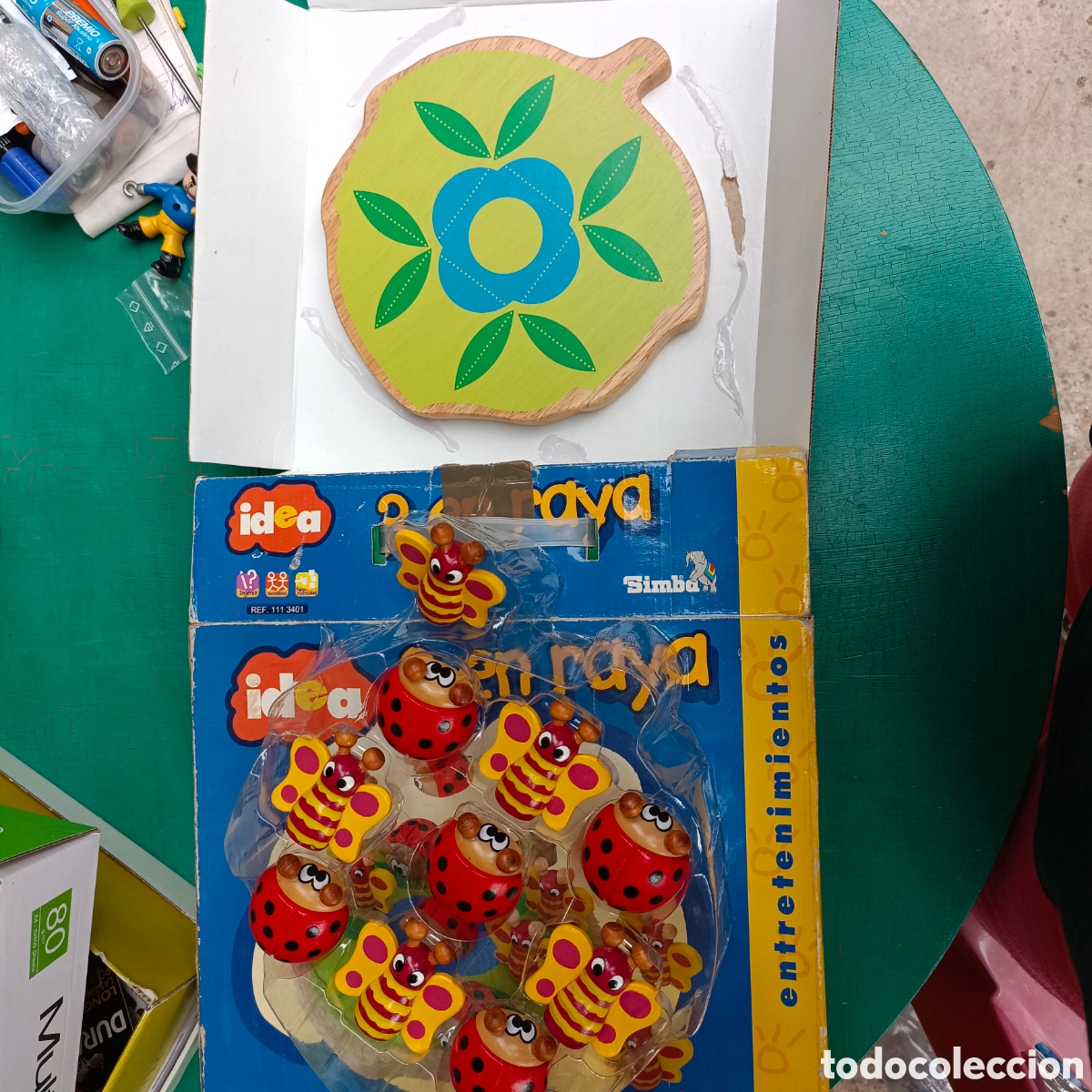Juegos de mesa: 3 en raya madera decorados Simba - Foto 1