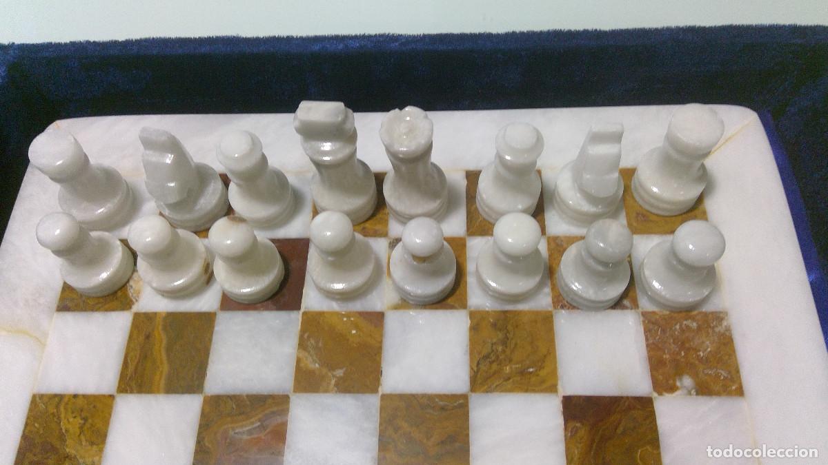 Juegos de mesa: Juego de ajedrez de marmol blanco y veteado - Foto 6
