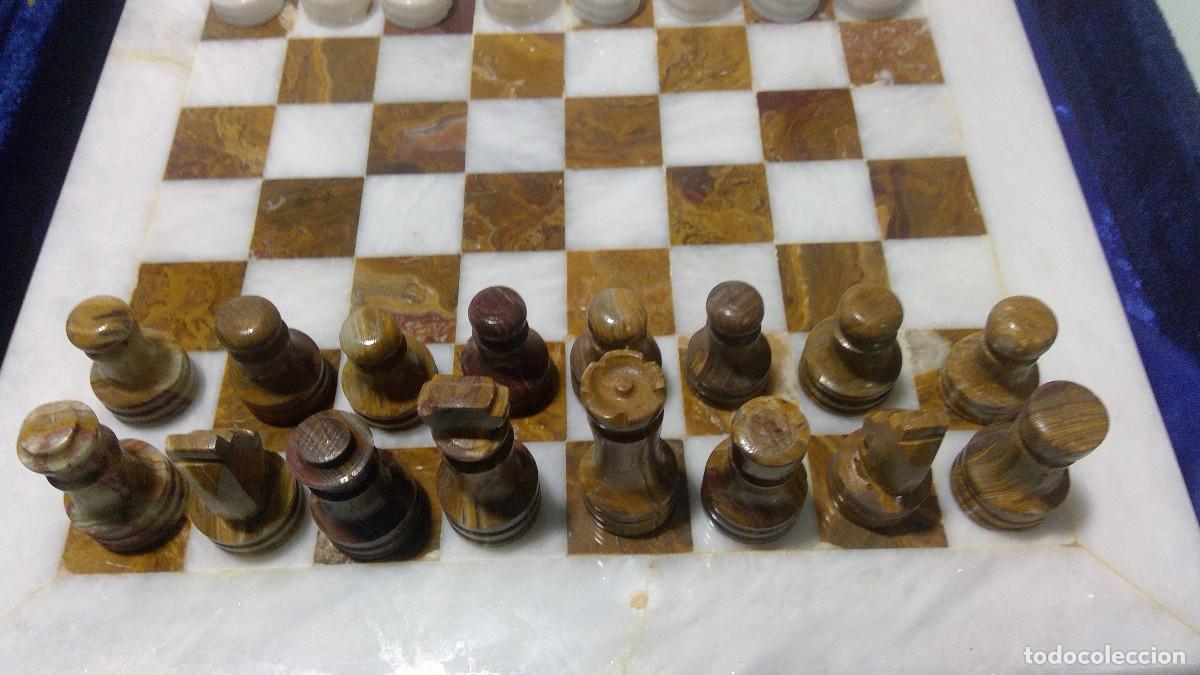 Juegos de mesa: Juego de ajedrez de marmol blanco y veteado - Foto 7