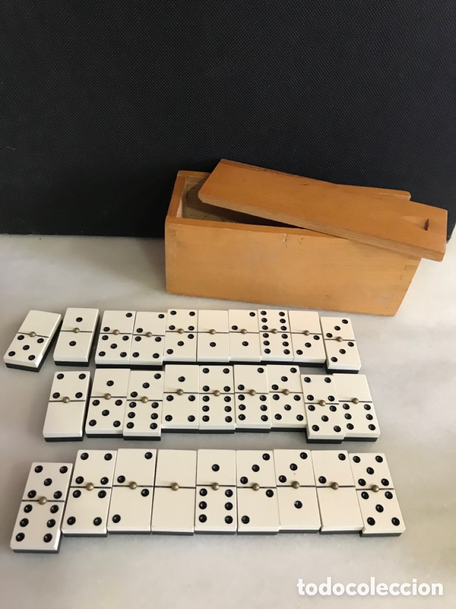 Juegos de mesa: Fichas domin&oacute; completo en caja de madera - Foto 3