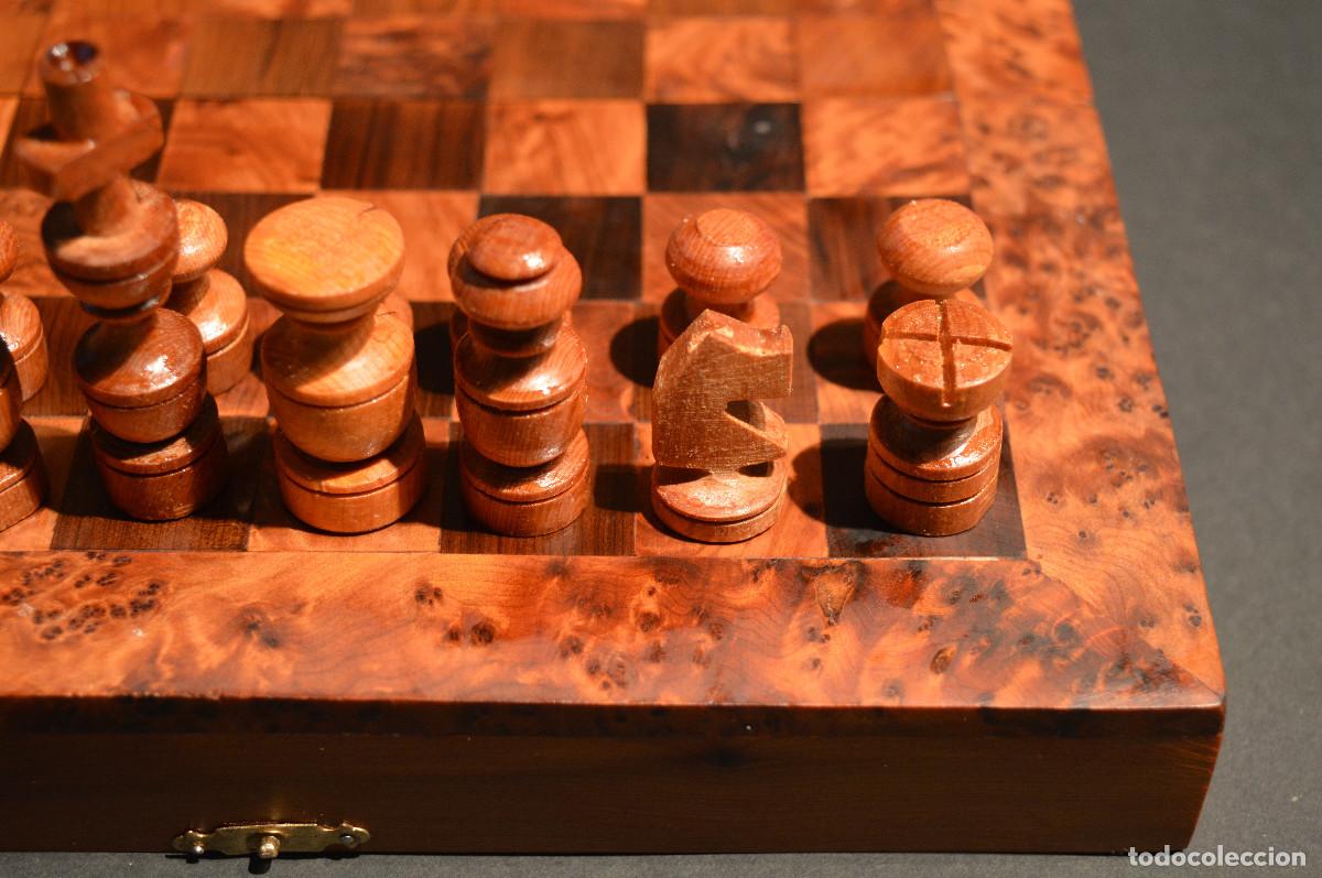 Juegos de mesa: AJEDREZ Y BACKGAMMON EN MARQUETER&Iacute;A DE MADERA Y MALET&Iacute;N HECHO A MANO - Foto 7
