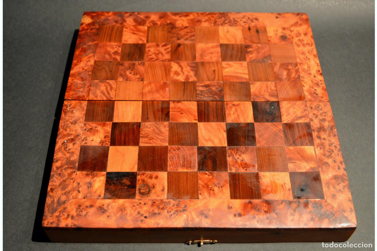Juegos de mesa: AJEDREZ Y BACKGAMMON EN MARQUETER&Iacute;A DE MADERA Y MALET&Iacute;N HECHO A MANO - Foto 8